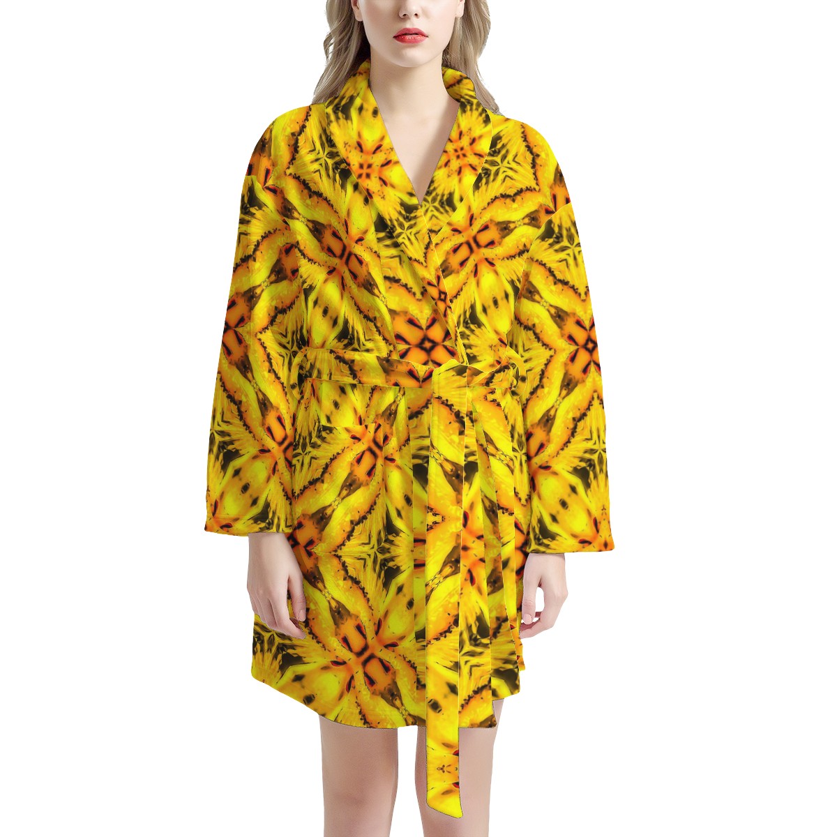 African Ethnic Yellow Toghu: Cameroon Women's Bathrobe