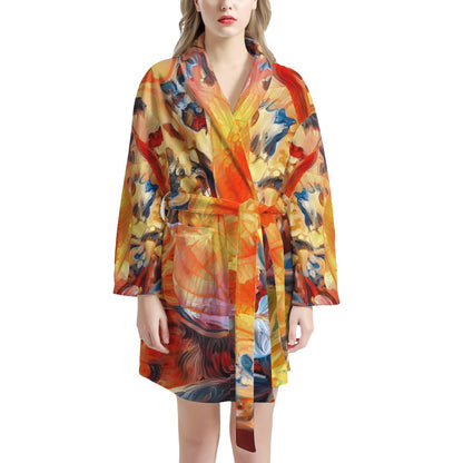 Golden Peace Lily Women's Bathrobe