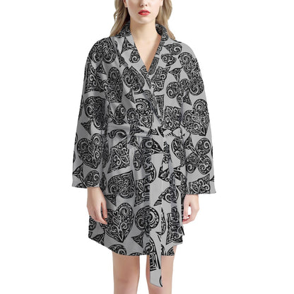 Poker Women's Bathrobe - Luxtrini, LLC