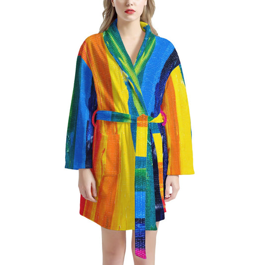 Rainbow Painting Women's Bathrobe