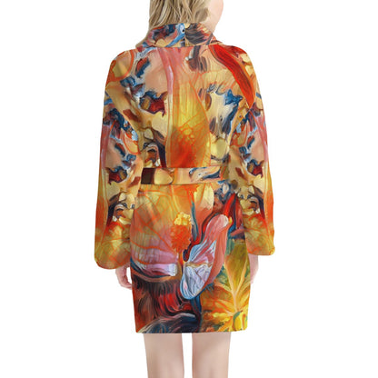 Golden Peace Lily Women's Bathrobe