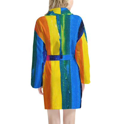 Rainbow Painting Women's Bathrobe