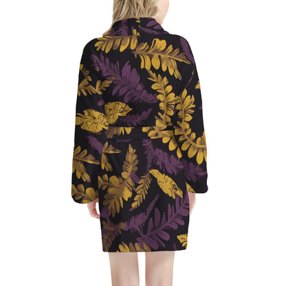 Lauae Purple and Yellow Women's Bathrobe