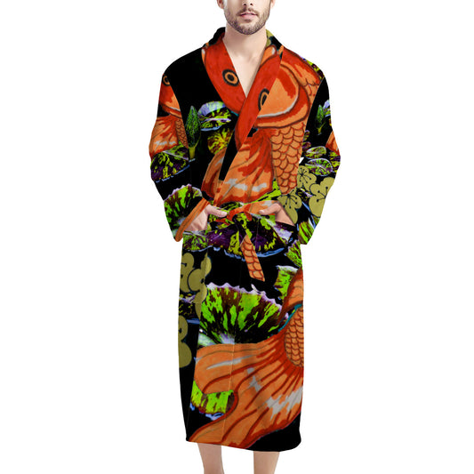 Koi Playground Men's Bathrobe