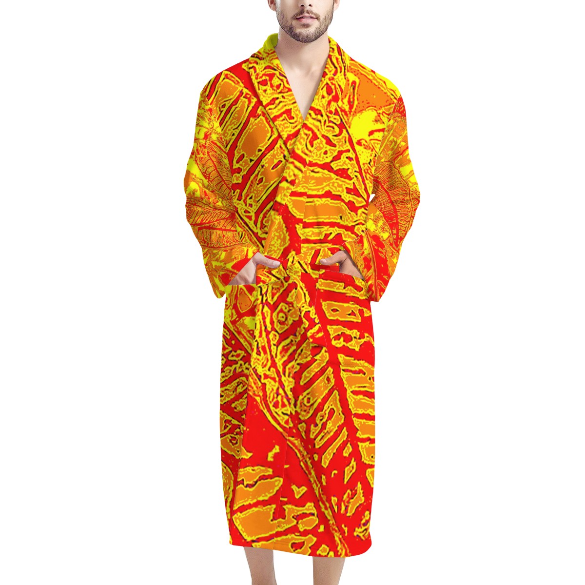 Orange Croton Men's Bathrobe