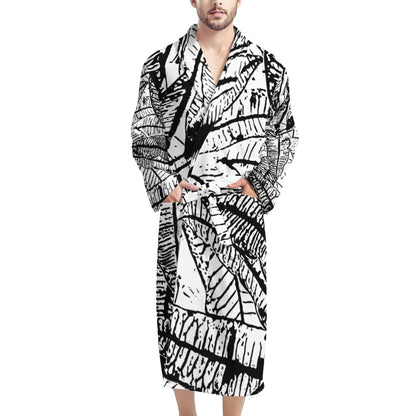 Black and White Croton Men's Bathrobe