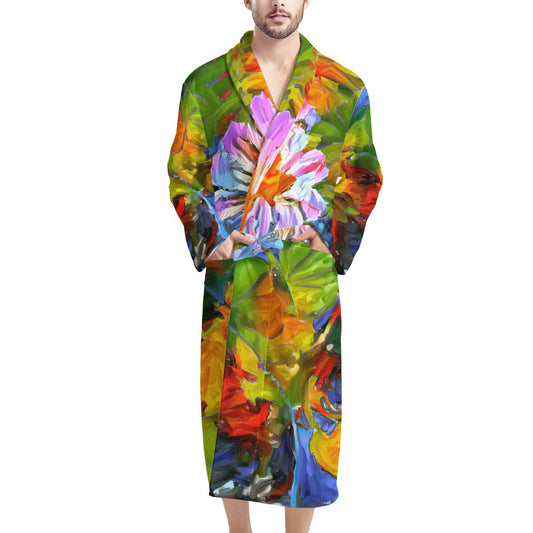 Petunia Flower Men's Bathrobe