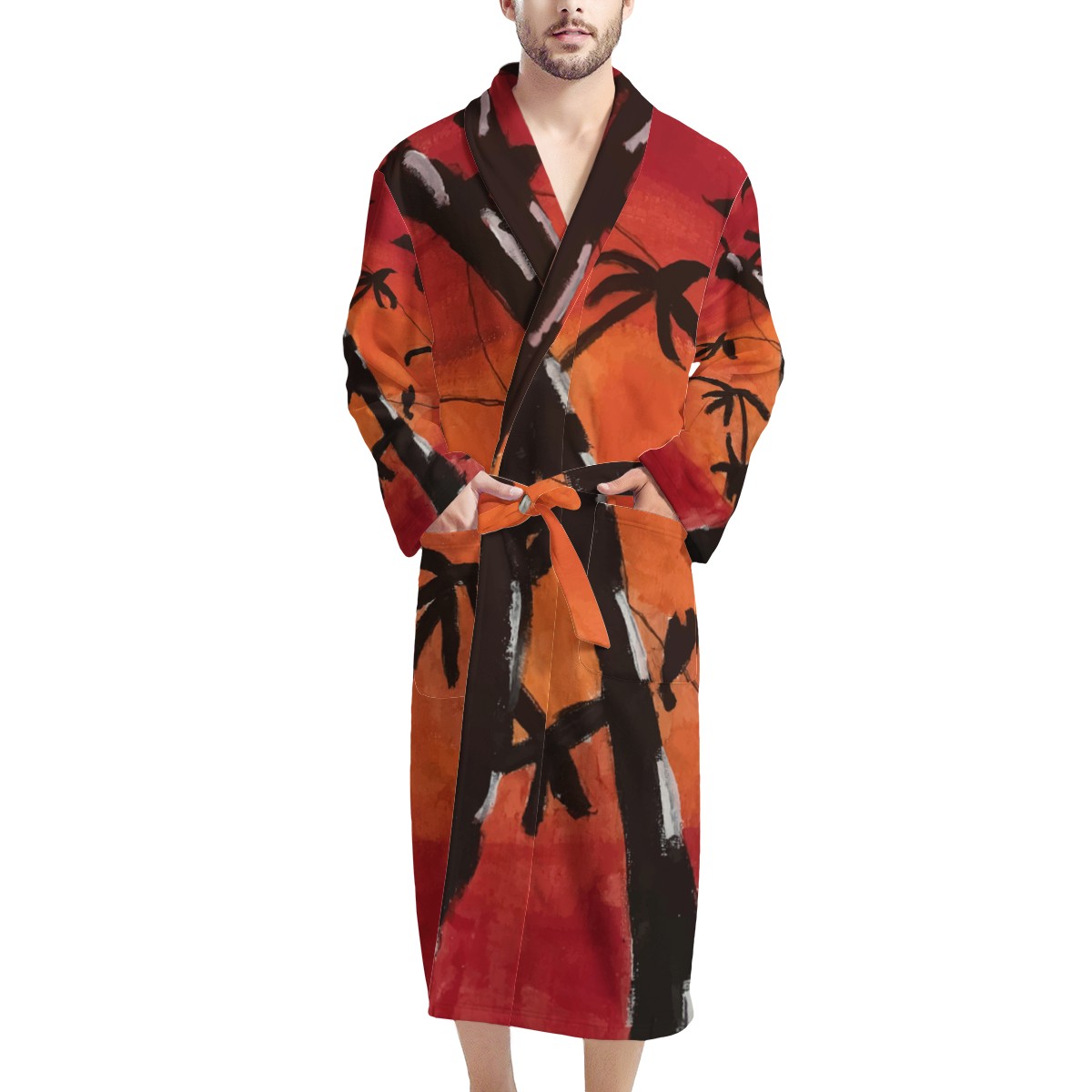 Bamboo at Sunset Men's Bathrobe