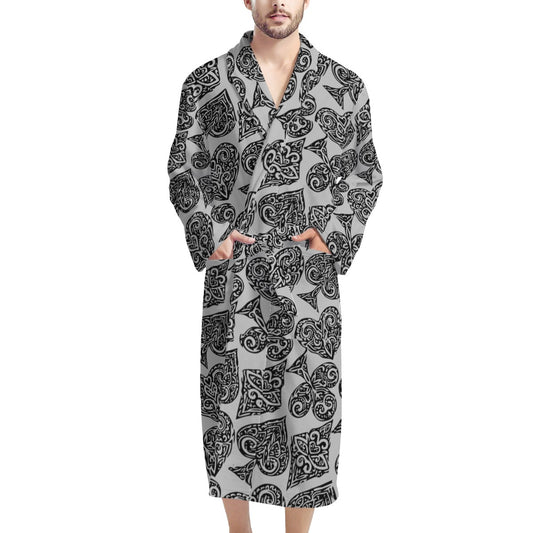 Poker Men's Bathrobe - Luxtrini, LLC