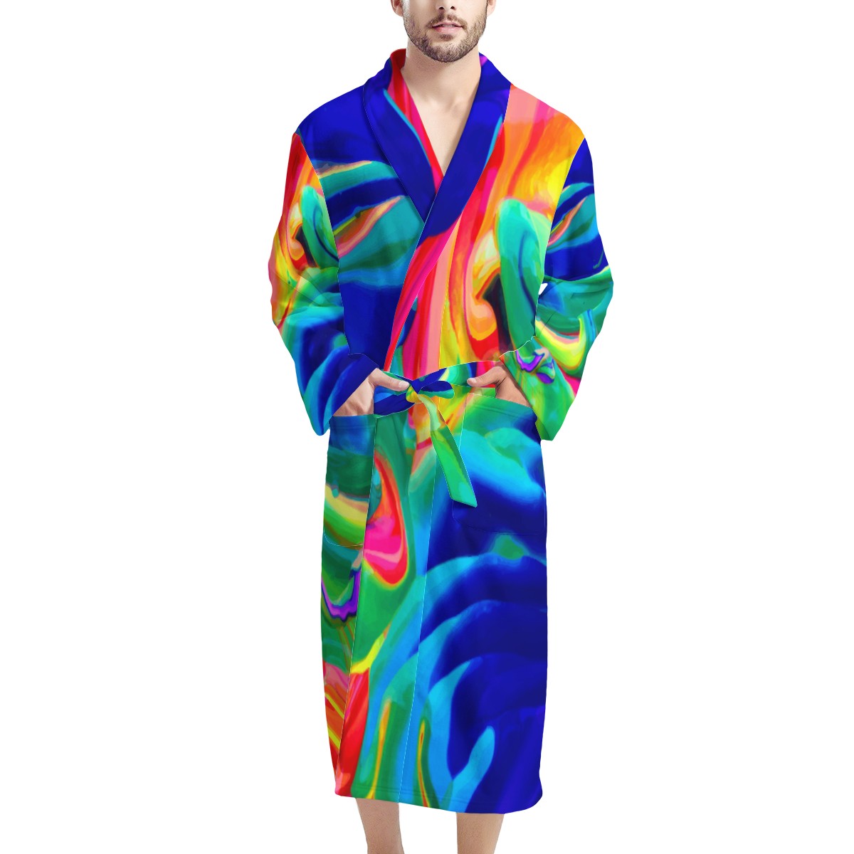 Rainbow Confusion Men's Bathrobe