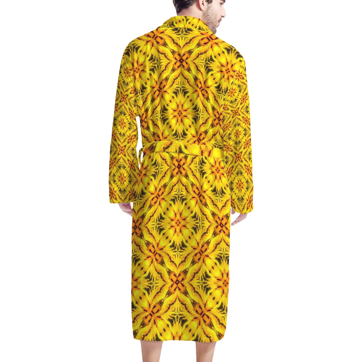 African Ethnic Yellow Toghu: Cameroon Men's Bathrobe