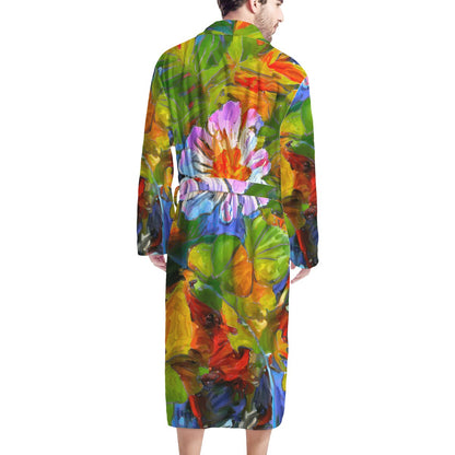 Petunia Flower Men's Bathrobe