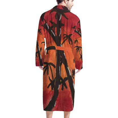 Bamboo at Sunset Men's Bathrobe