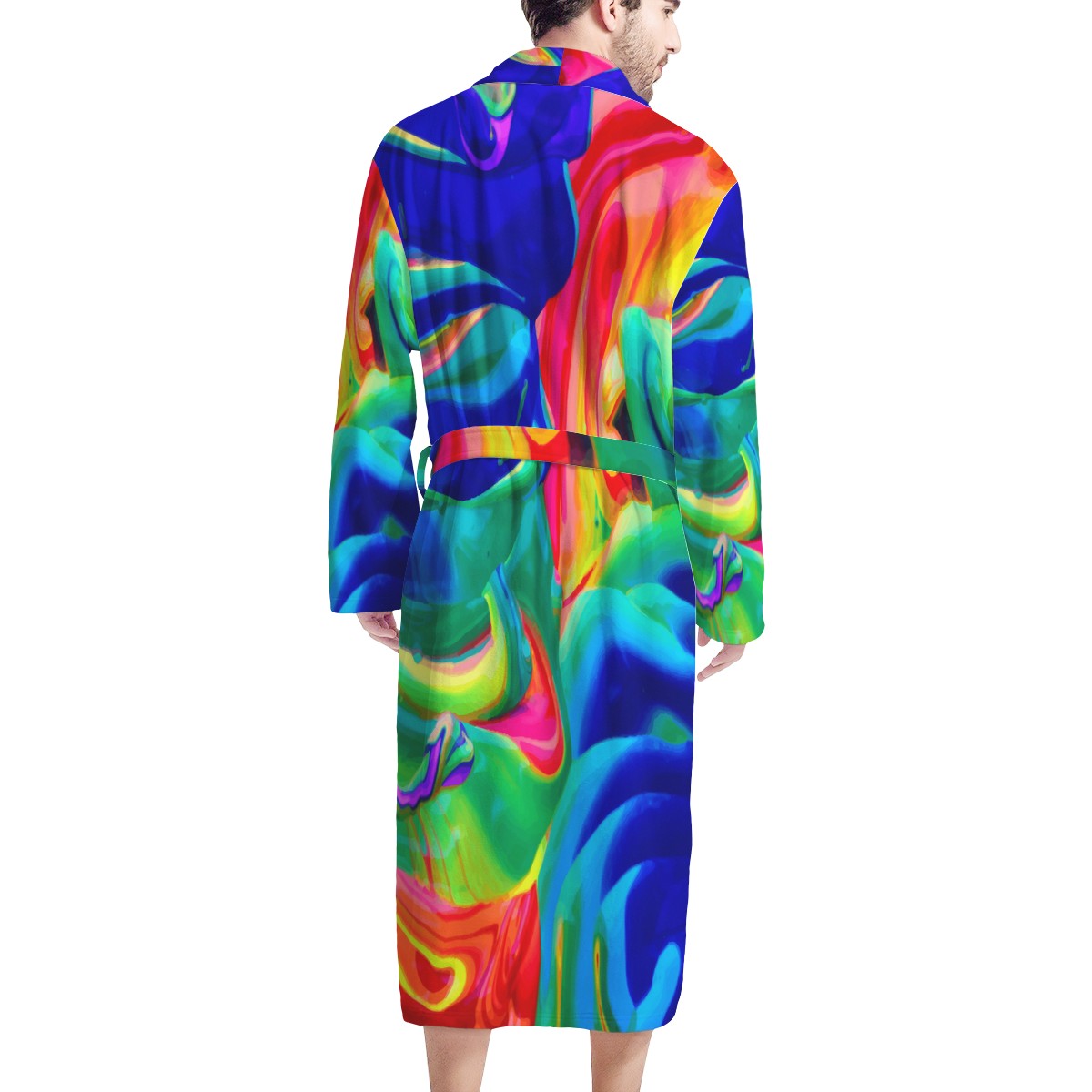 Rainbow Confusion Men's Bathrobe