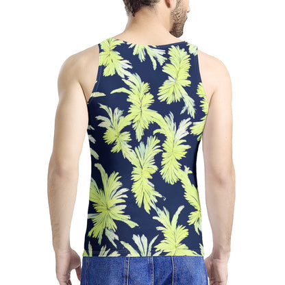 Puakenikeni - Lime Green and Black Men's All Over Print Tank - Luxtrini, LLC