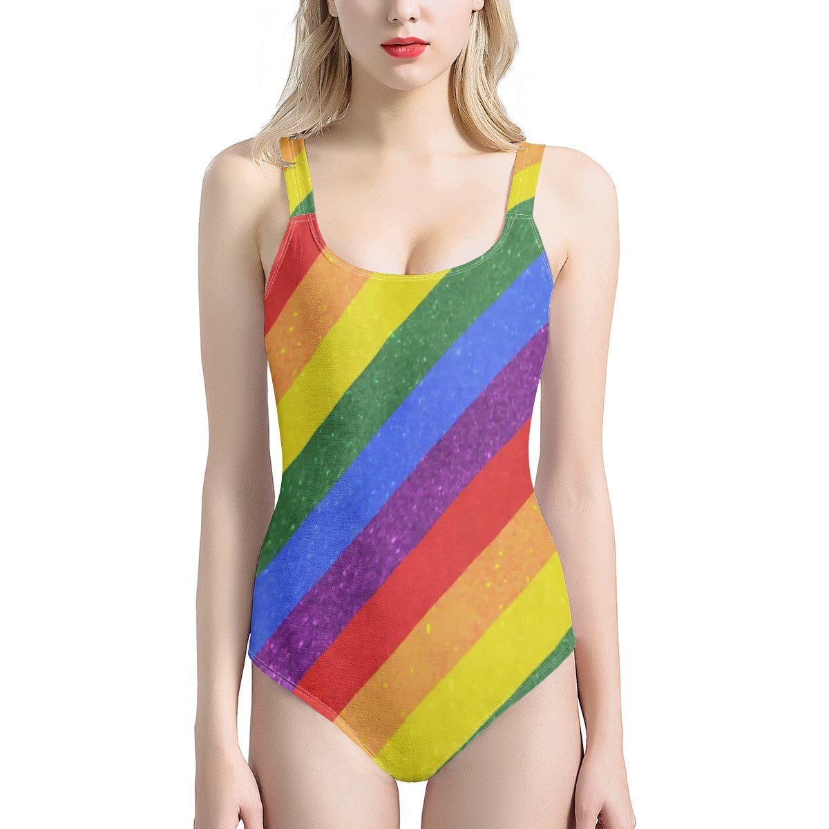 LGBT Pride Motif Pattern Women's One-Piece Halterneck Swimsuit