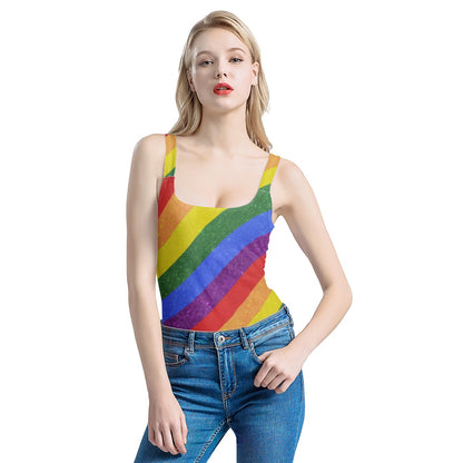 LGBT Pride Motif Pattern Women's One-Piece Halterneck Swimsuit