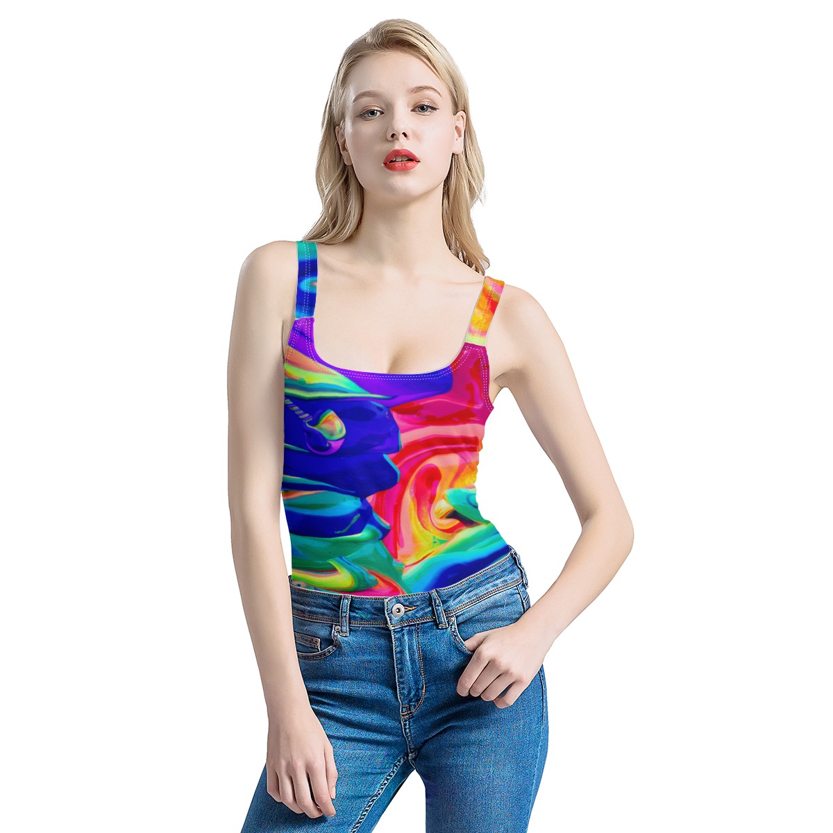Rainbow Confusion Women's One-Piece Halterneck Swimsuit Women
