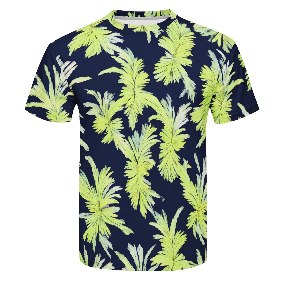 Puakenikeni - Lime Green and Black New Men's All Over Print T-shirt - Luxtrini, LLC