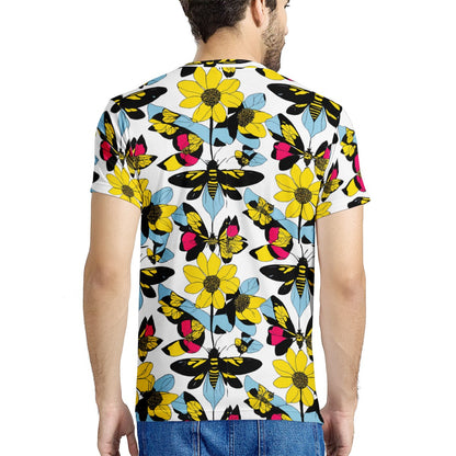 Bees and Sunflowers New Men's All Over Print T-shirt