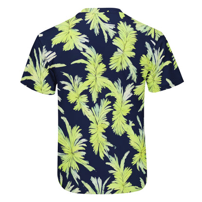 Puakenikeni - Lime Green and Black New Men's All Over Print T-shirt - Luxtrini, LLC