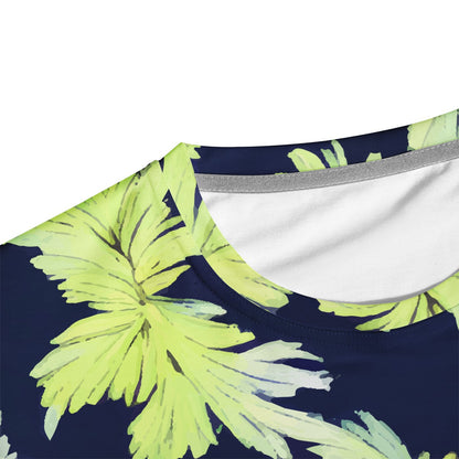 Puakenikeni - Lime Green and Black New Men's All Over Print T-shirt - Luxtrini, LLC