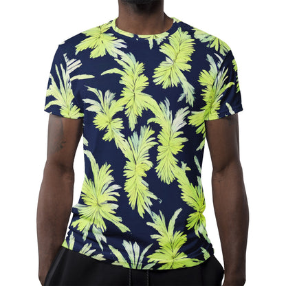 Puakenikeni - Lime Green and Black New Men's All Over Print T-shirt - Luxtrini, LLC