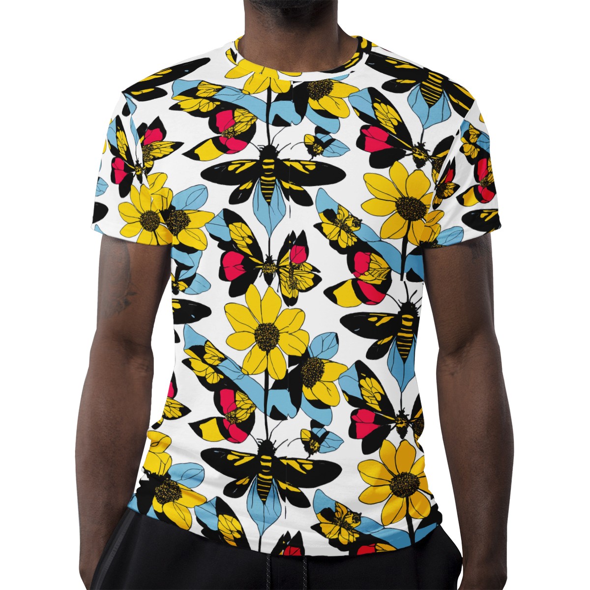 Bees and Sunflowers New Men's All Over Print T-shirt