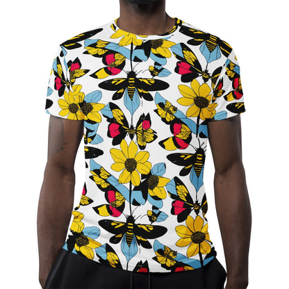 Bees and Sunflowers New Men's All Over Print T-shirt