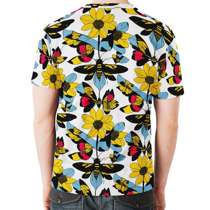 Bees and Sunflowers New Men's All Over Print T-shirt