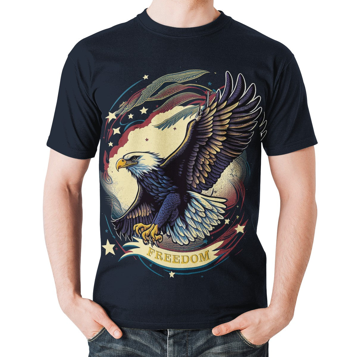 Freedom Flyer: Celebrating the Bald Eagle as a Symbol of Freedom and Strength in the USA New Men's All Over Print T-shirt