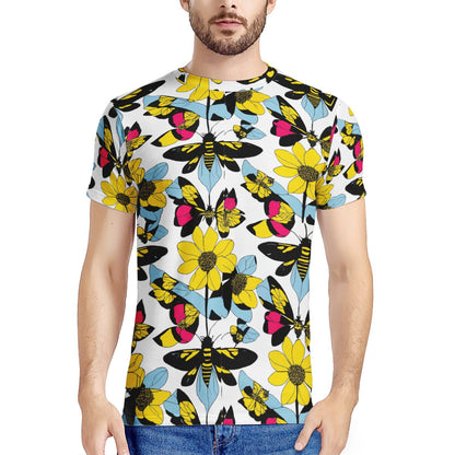 Bees and Sunflowers New Men's All Over Print T-shirt