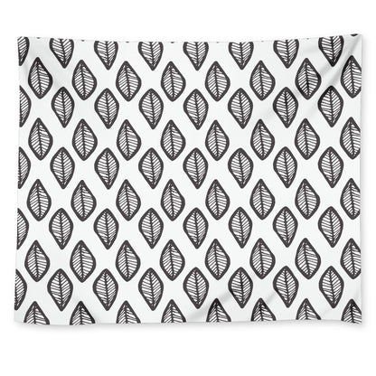 African Mud Print #16 Black and White Wall Tapestry