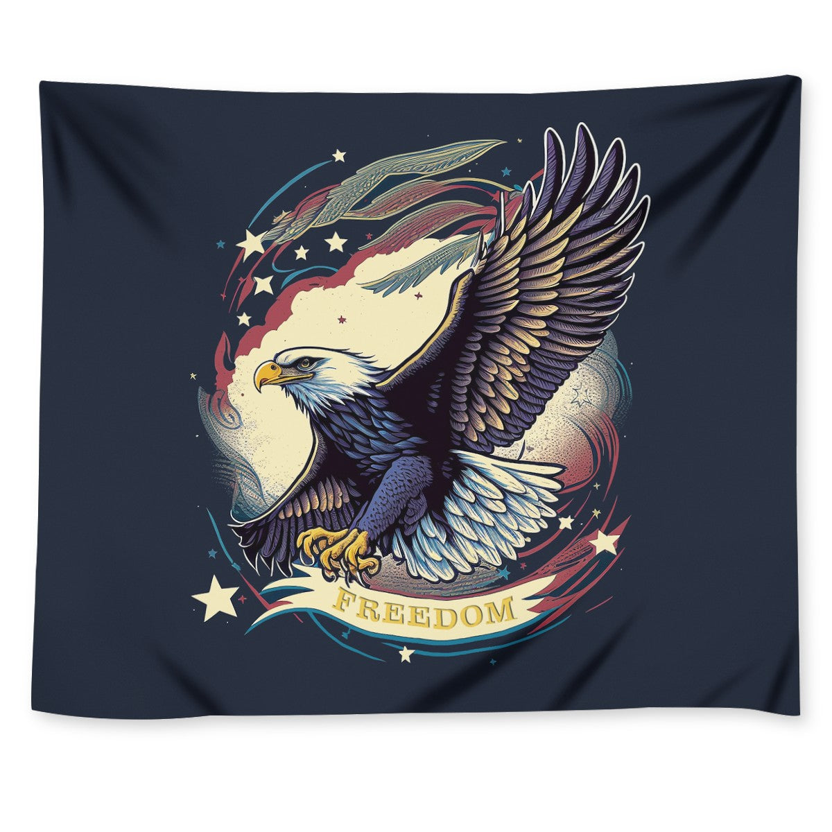 Freedom Flyer: Celebrating the Bald Eagle as a Symbol of Freedom and Strength in the USA Wall Tapestry Universal