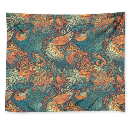 Our Exquisite Dragon and Phoenix Wall Tapestry