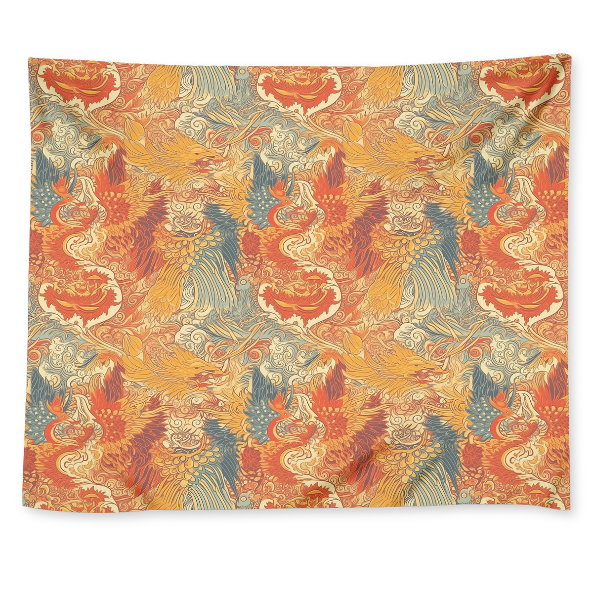 Experience the magic of ancient Chinese mythology with our exquisite Dragon and Phoenix Wall Tapestry