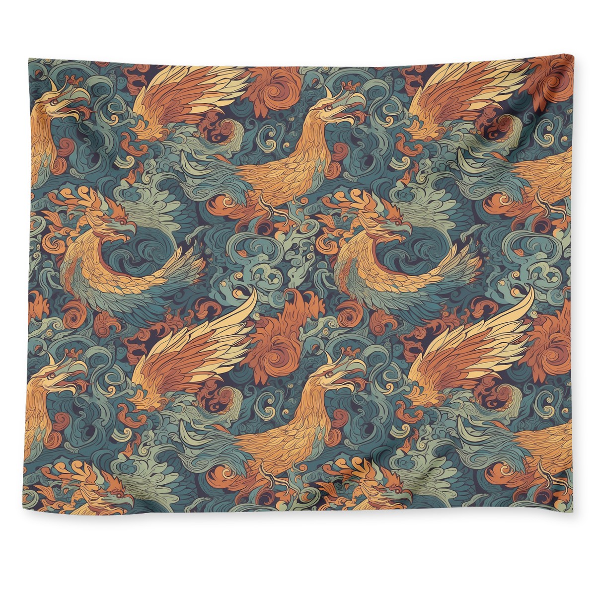 The Dragon and Phoenix are a harmonious duo, representing a balance of power and grace. Wall Tapestry