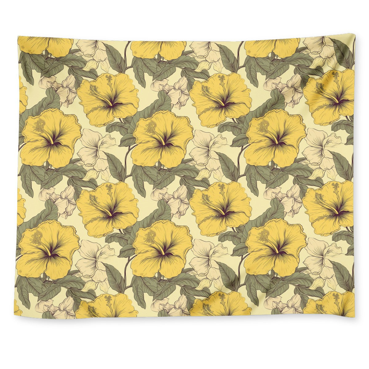 Yellow Hibiscus Wall Tapestry
