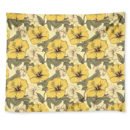 Yellow Hibiscus Wall Tapestry