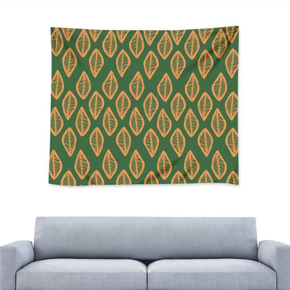 African Mud Cloth #16 Green and Orange Wall Tapestry Universal