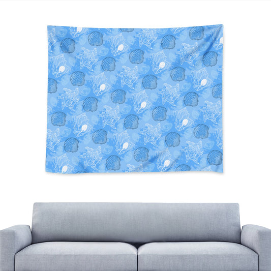Blue Seashell Ocean Wall Tapestry Universal