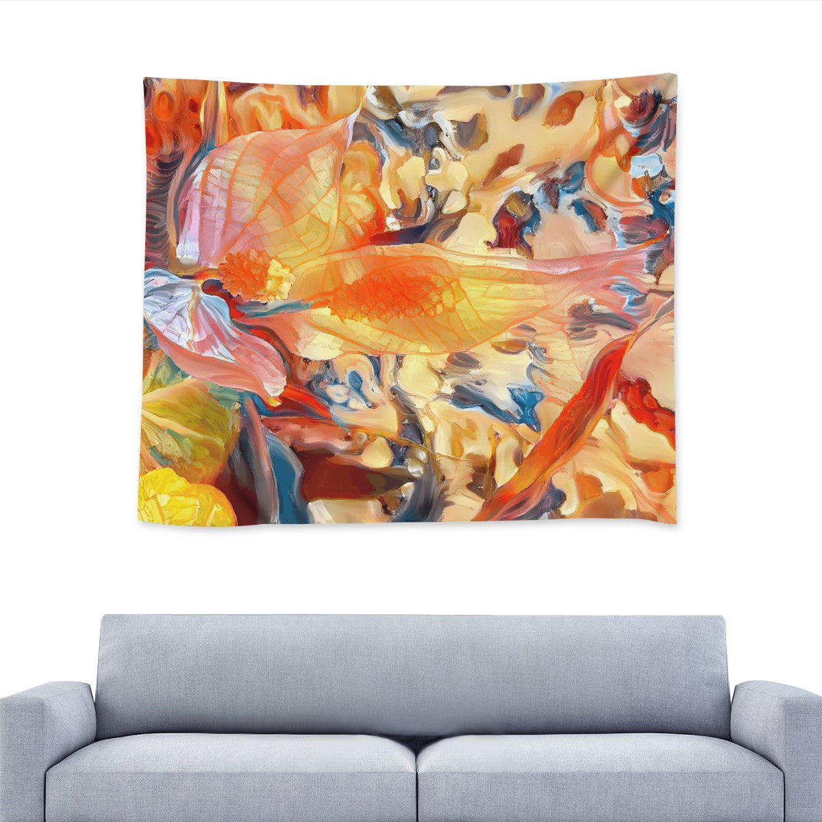 Golden Peace Lily Wall Tapestry Universal