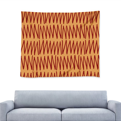 African Ethnic Mudcloth Orange Wall Tapestry Universal