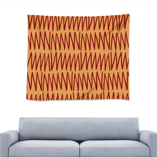 African Ethnic Mudcloth Orange Wall Tapestry Universal