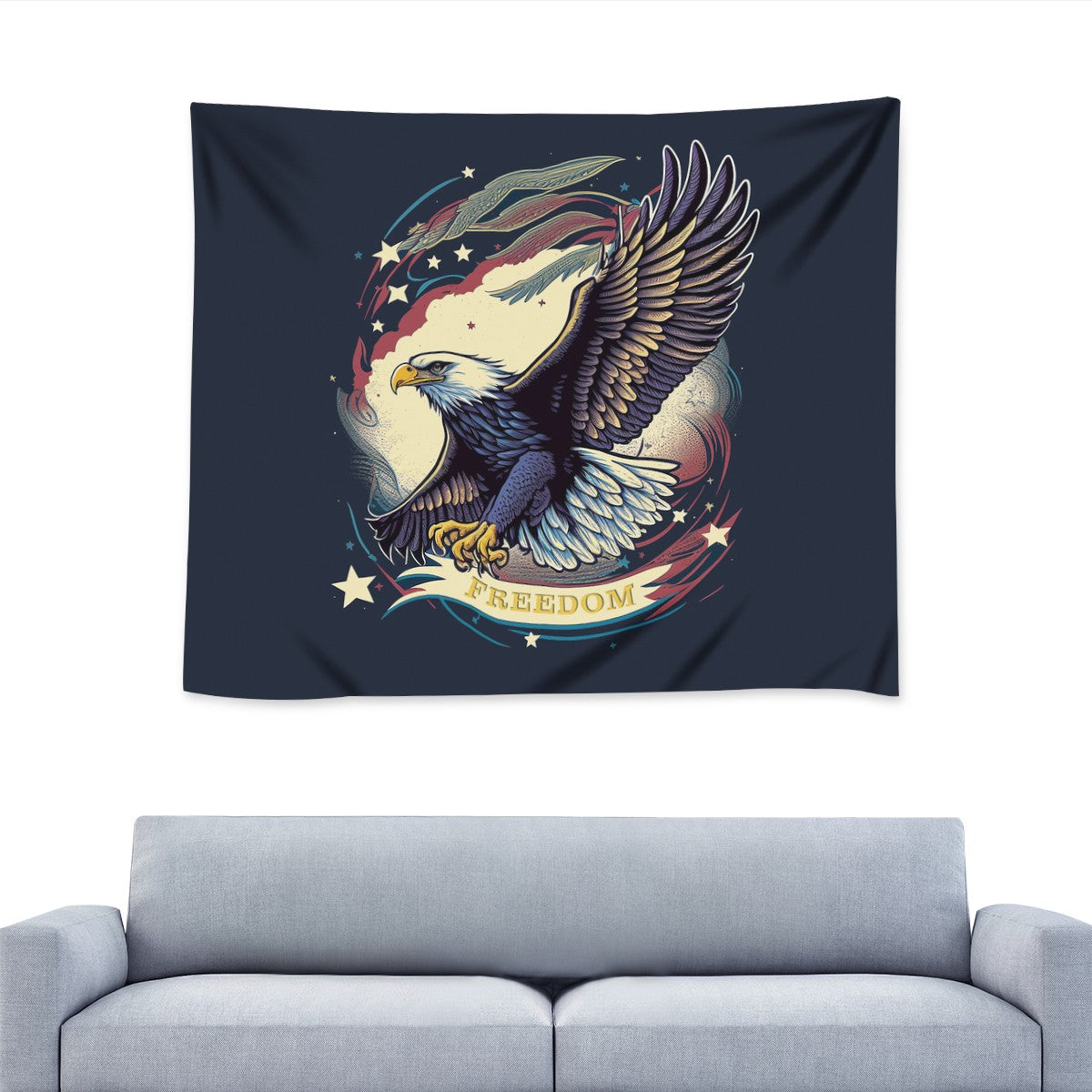 Freedom Flyer: Celebrating the Bald Eagle as a Symbol of Freedom and Strength in the USA Wall Tapestry