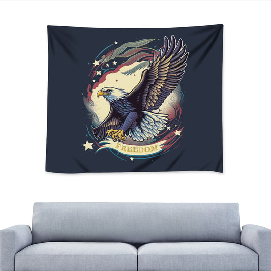 Freedom Flyer: Celebrating the Bald Eagle as a Symbol of Freedom and Strength in the USA Wall Tapestry