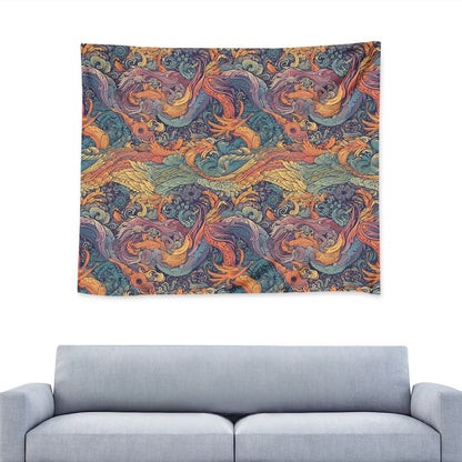 Majestic Dragon and Ethereal Phoenix Wall Tapestry Universal