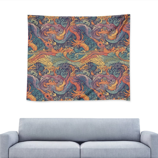 Majestic Dragon and Ethereal Phoenix Wall Tapestry Universal