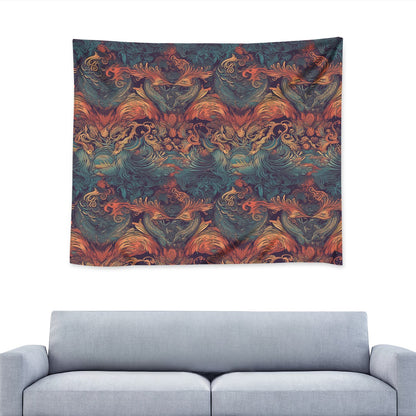 Majestic Dragon and Ethereal Phoenix Wall Tapestry Universal