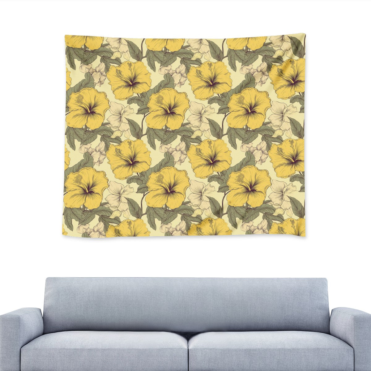 Yellow Hibiscus Wall Tapestry Universal